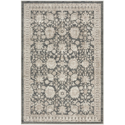 Tapis d'intérieur gris anthracite Charlton Home® Dezlynn