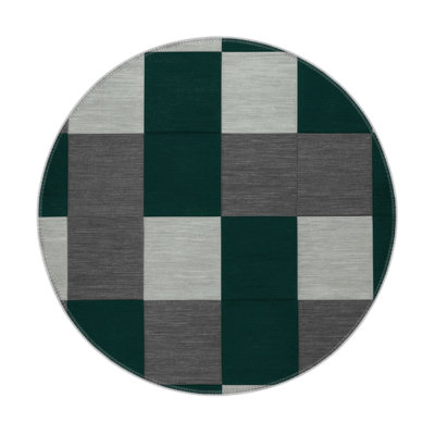Tapis d'intérieur et d'extérieur à carreaux vert