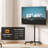 Modern Rolling Tv Stand With Wheels For 32 To 65 Inch Tvs, Black