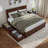 Nantucket Solid Wood Platform Bed with Panel Footboard and Storage Drawers-96140419-96140422