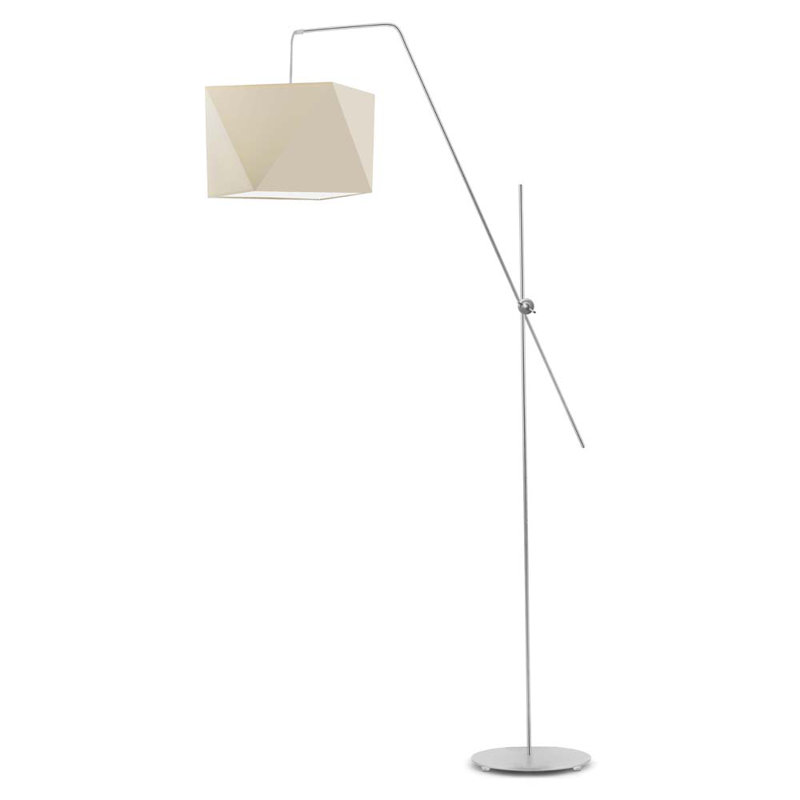 Ayash 176cm Task Floor Lamp, Silver, Ecru