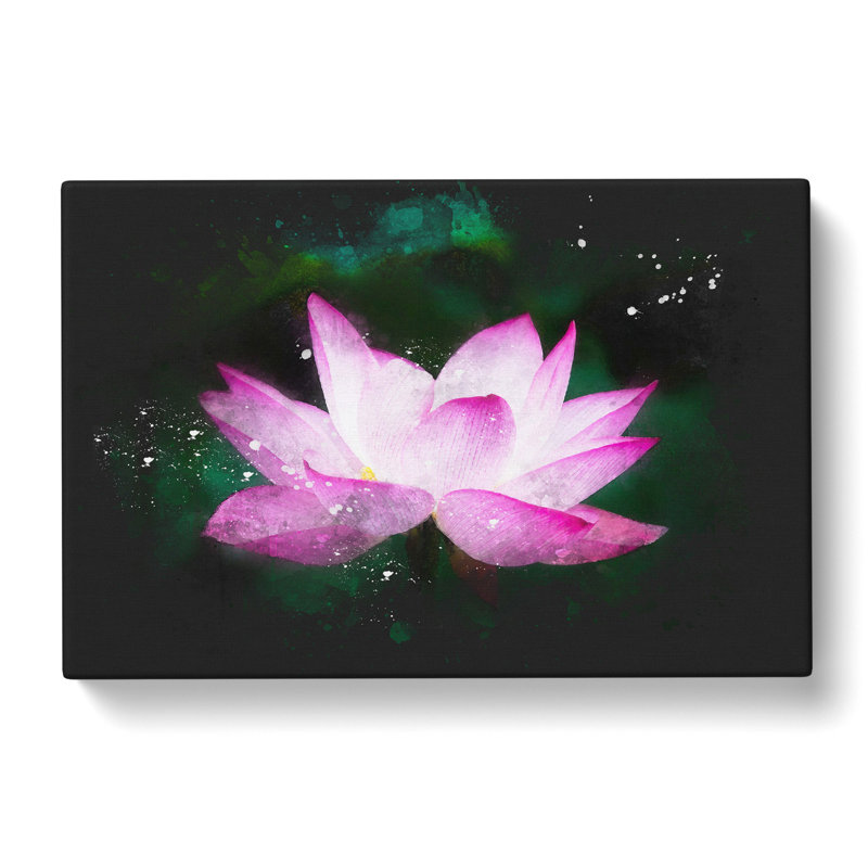 Pink Water Lily Flower Vol.2 - Wrapped Canvas Graphic Art, 50cm H x 76cm W x 3cm D