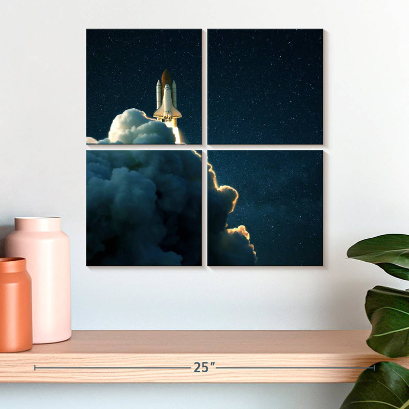 Oberle Starry Space Shuttle Launch, 18" H x 18" W