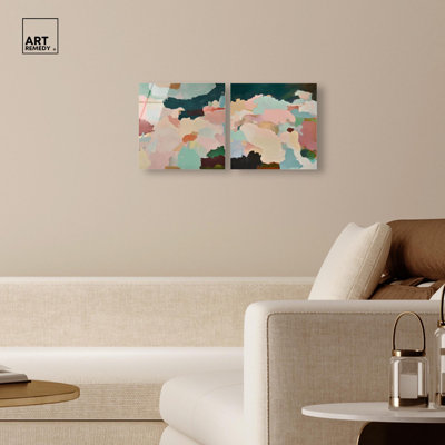 «Luxe Botanicals Boho Art», ensemble de 2 panneaux, impression sur acrylique 
