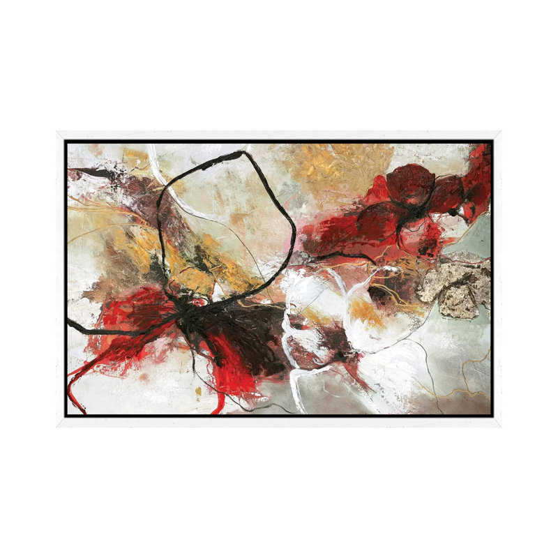 Flower Fall - Print on Canvas, White Framed, 45.72cm H x 66.04cm W x 3.81cm D