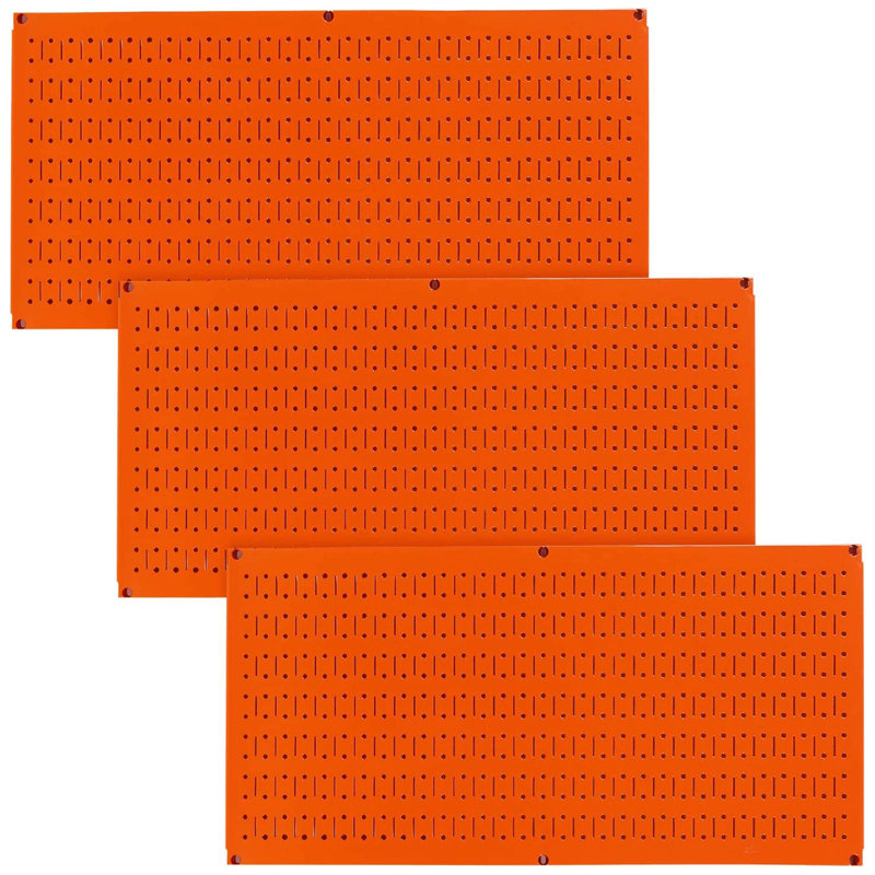 16'' H x 32'' W Metal Pegboard, Orange