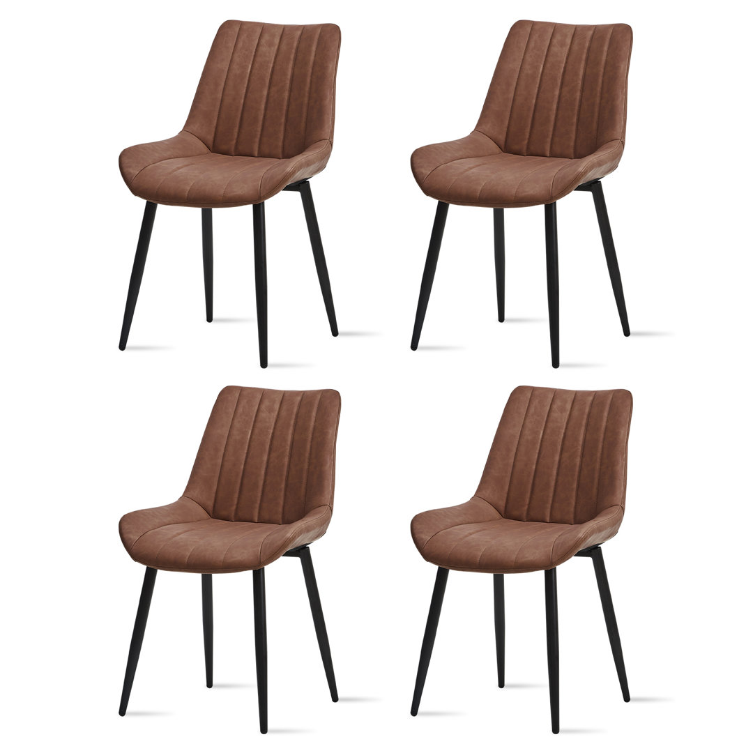 Dining Room Chairs,Faux Leather Kitchen Chairs With Metal Legs
