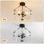 Plafonnier semi-encastré moderne noir mat de 15 pouces, lampe de plafond cylindrique en verre transparent côtelé à 3 lumières