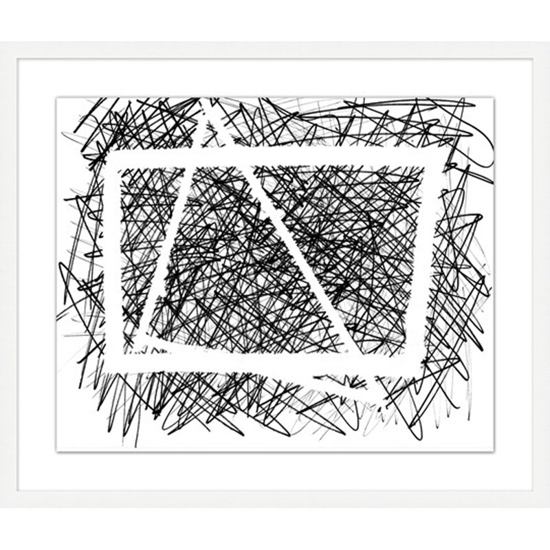 Scratched Blue 1 Painting by Thom Filicia, Black