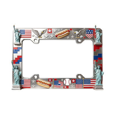 Anniversary Commemorative License Frame USA 2D Embossed License Frame