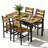 Modern Farmhouse Style 5-Piece Dining Room Table And Chairs Set, Rectangle Small Kitchen Table Set With 4 Chairs And Storage Rack, Particle Board Top And Metal Frame Dinette Set For 4, Space-Saving Design Bar Table Set-1626502224
