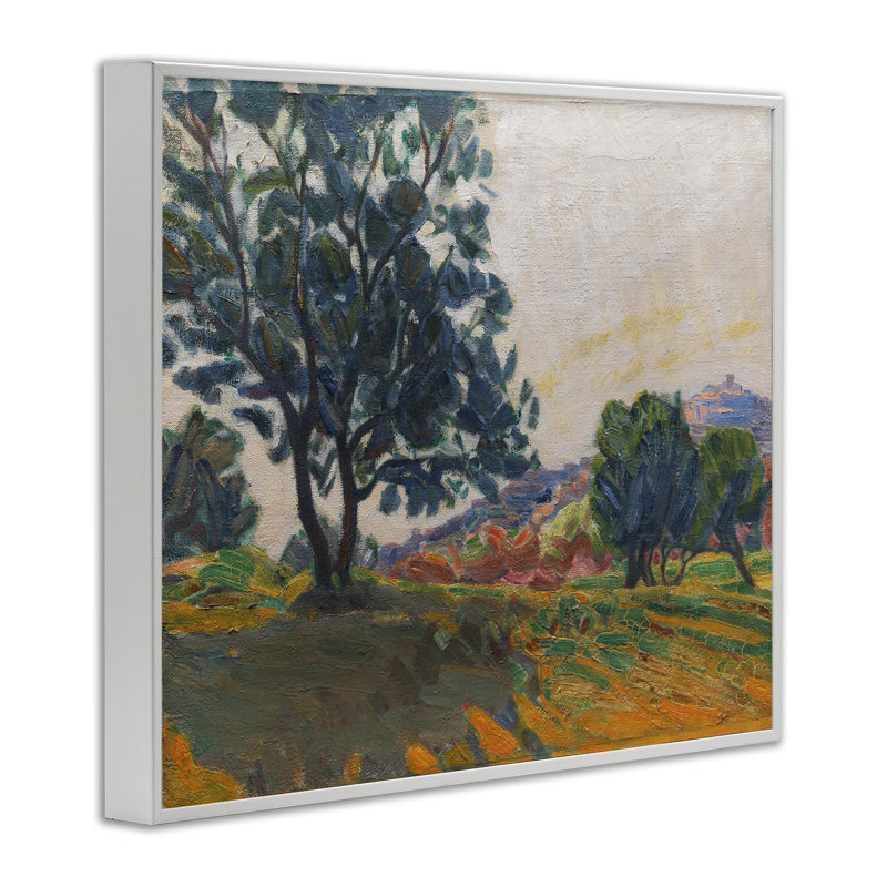 Arbre dans l'ombre, estampe numérique par Niels Larsen Stevns, Giclée encadrée blanc bord de mer, H 24 po x l 30 po