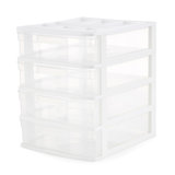 Gracious Living Desktop And Countertop 4 Drawer Storage Bin With Organizer Lid