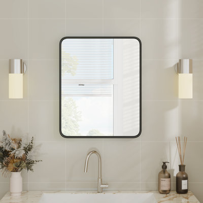 Aluminum Framed Rectangle Wall Mounted Bathroom Vanity Mirror
