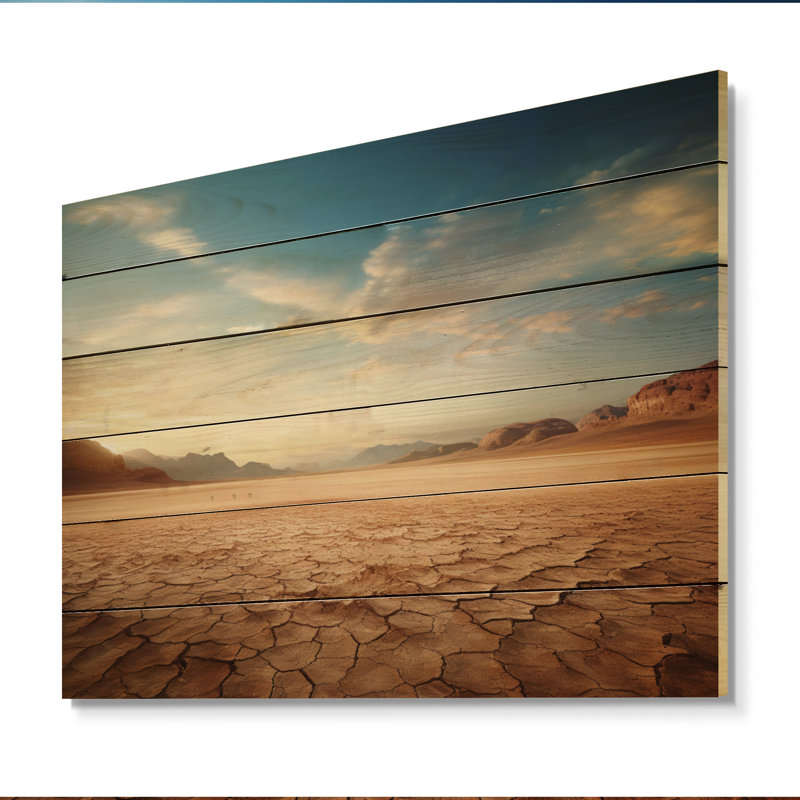 Bashir Scenic Landscape Desert Infinite Horizon V sur impression sur bois, H 24 po x l 32 po x P 0,78 po
