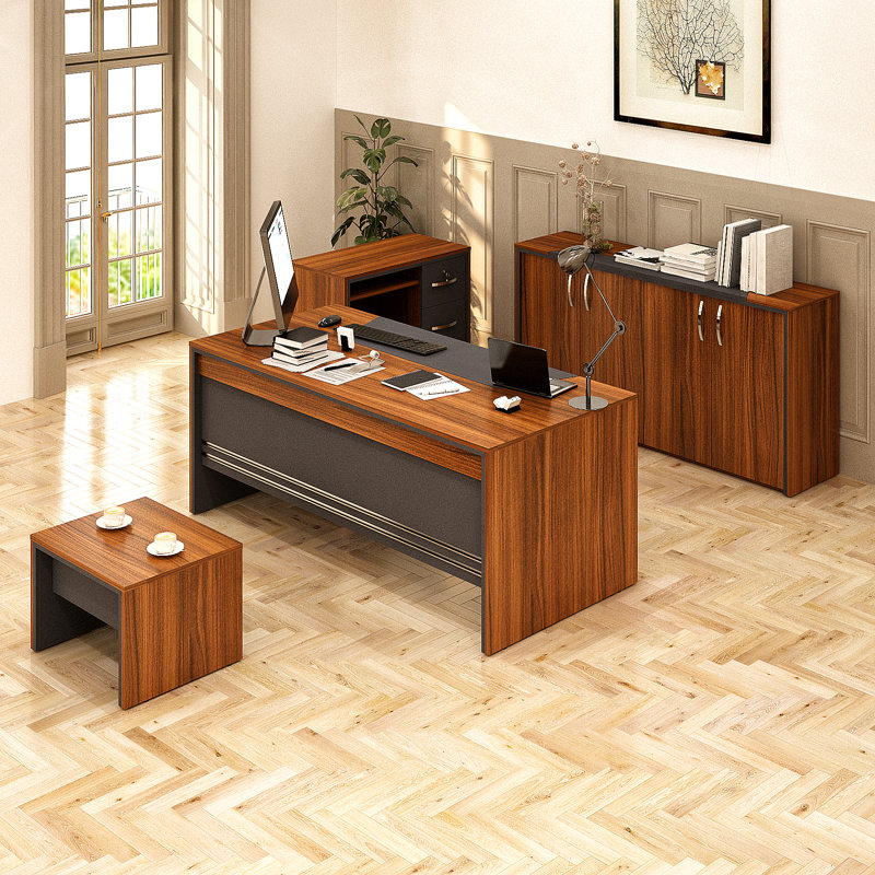 Ensemble 4 pièces de mobilier de bureau en bois 71 po Moscato