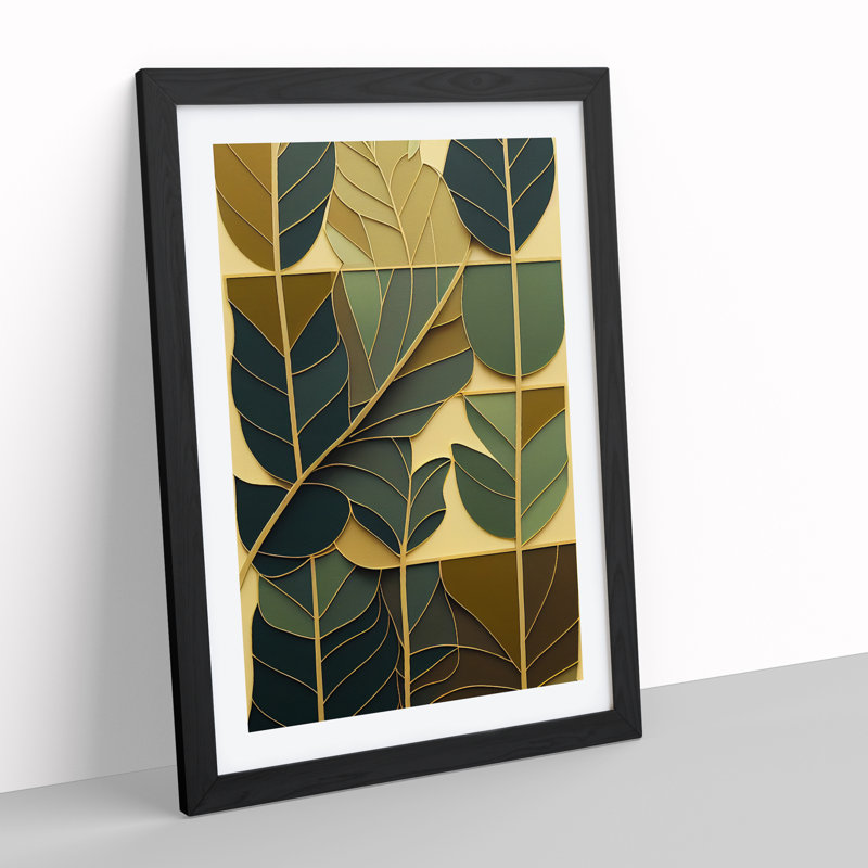 Leaves - Framed Print, 34cm H x 25cm W x 2cm D, Black