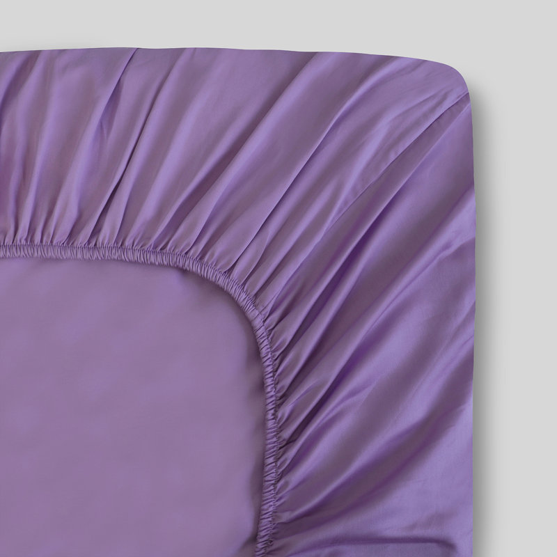 Drap-housse 100% coton 400 fils Sateen, Lilas, Drap-housse pour lit simple TG