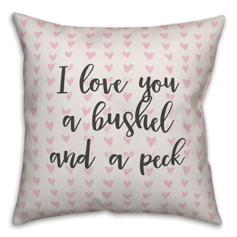  Coussin décoratif «I Love You A Bushel And A Peck in Hearts», Housse de coussin