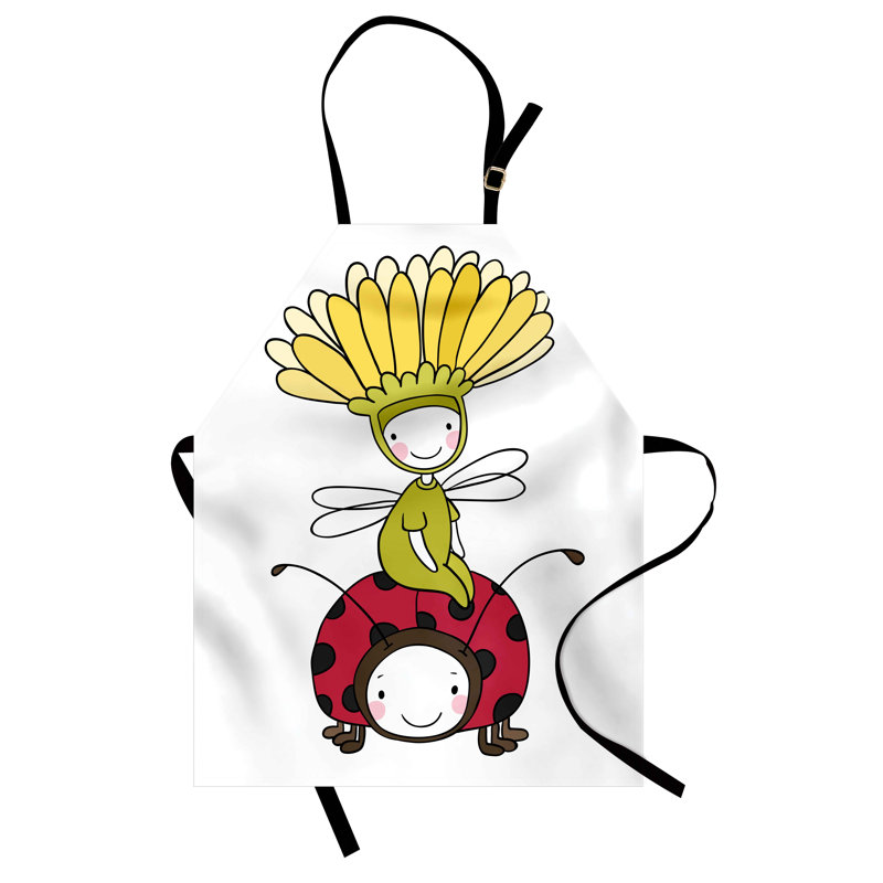 Multicolore, tablier East Urban Home, unisexe, fleur et coccinelle