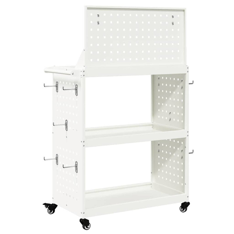 Tool Trolley Manual 65 X 35 X 111 Cm Cold-Rolded Steel, White