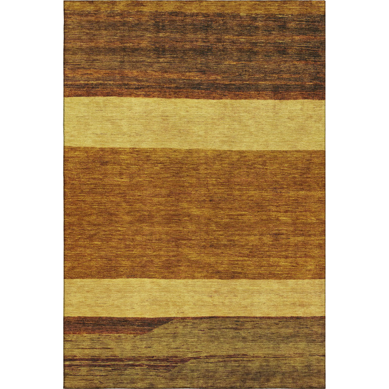 Premium Machine Washable Brennon AMF1624 Stripes Rug, Rectangle 10' x 14'