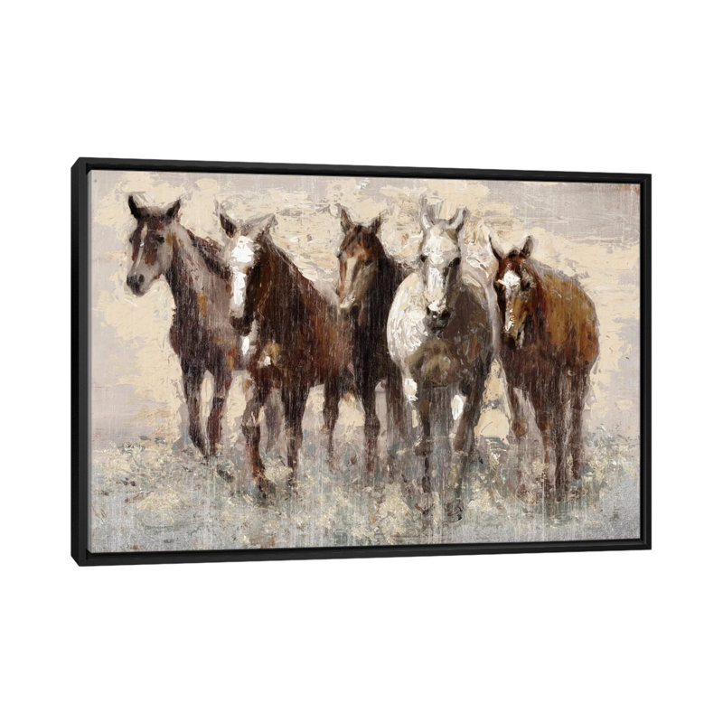 « harras », reproduction sur toile, H 18 po x l 26 po x P 1,5 po, Toile avec cadre flottant noir, Pas de tapis