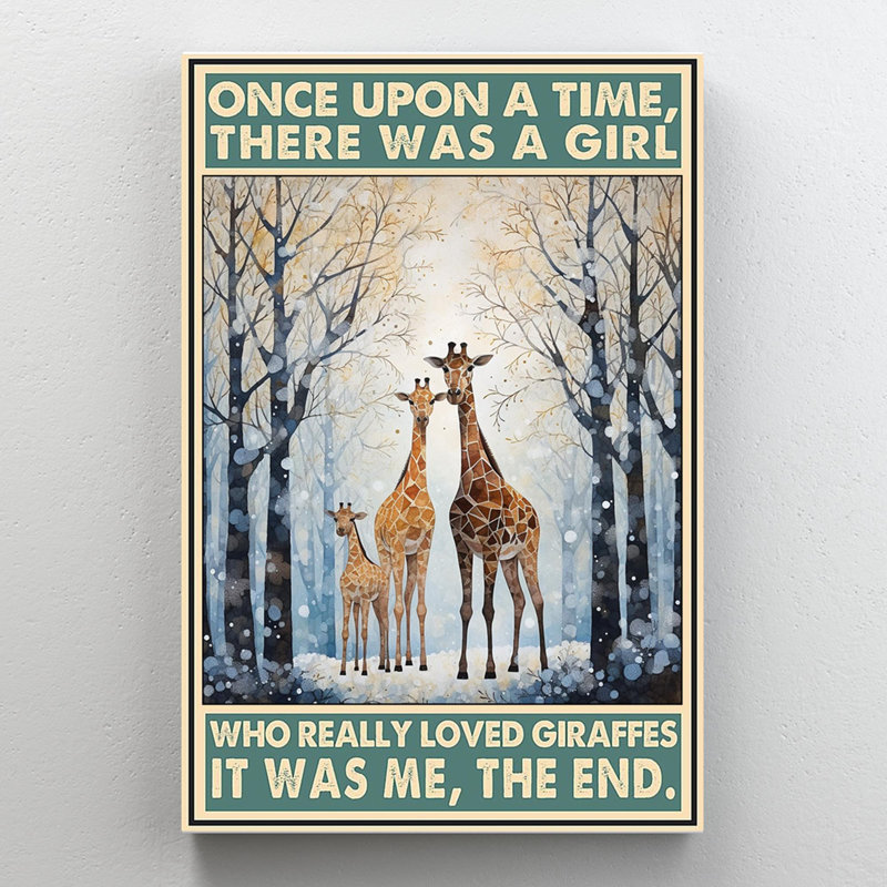 Who Really Loved Giraffes - 1 Piece Rectangle Grap " Who Really Loved Giraffes - 1 Piece Rectangle Graphic Art Print On Wrapped Canvas "