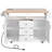 55.7'' Large Kitchen Island With 2 Drop Leaf,, Rolling Kitchen Cart On 5 Wheels With Power Outlet, Folding Storage Dining Table With Spice & Towel Rack , 3 Drawers, For Kitchen, Dining Room,White-228450053