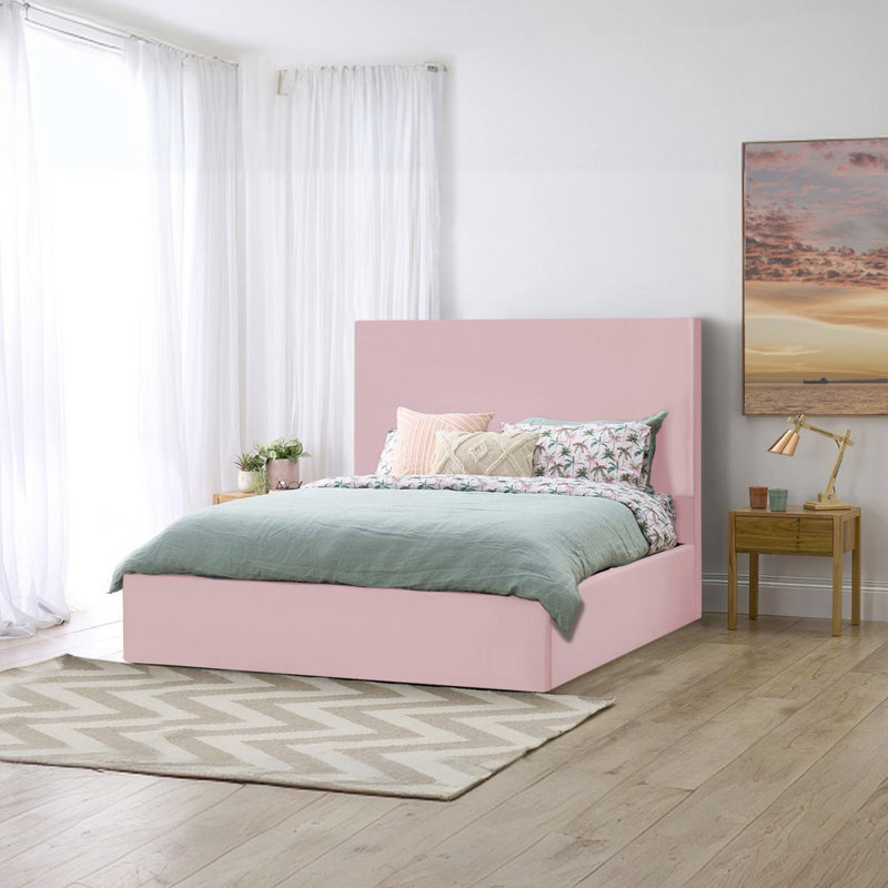 Layth Upholstered Bed, Single (3'), Pink