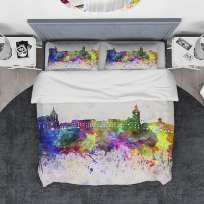 Modern & Contemporary Polyester Abstract Duvet Cover