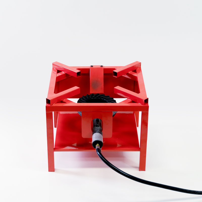 Red Outdoor Propane Gas Burner Cooker Stand with Hose and Regulator