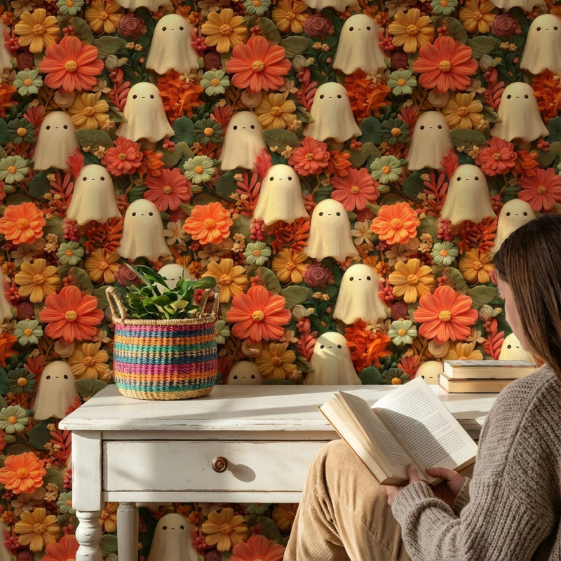 Papier peint fantômes fantaisiste