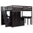 Loft Bed with Stairs, Bookshelf, Drawers, Desk & Wardrobe-839479142-839479140