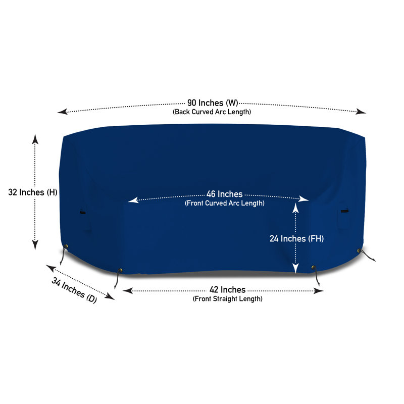 Outdoor Cover, 81.3cm H x 228.6cm W x 86.4cm D, Blue
