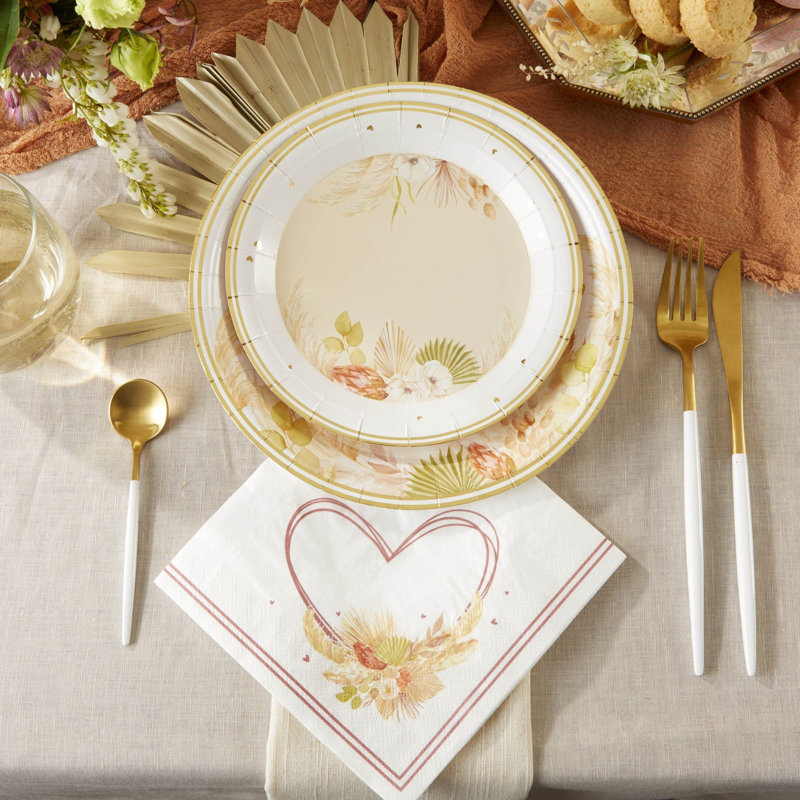 Serviettes jetables en papier Boho