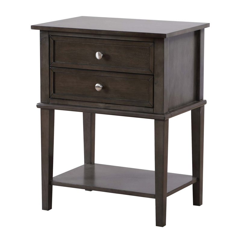 Table de chevet moderne avec tablette ouverte et fonctionnalité pour les espaces, Gris