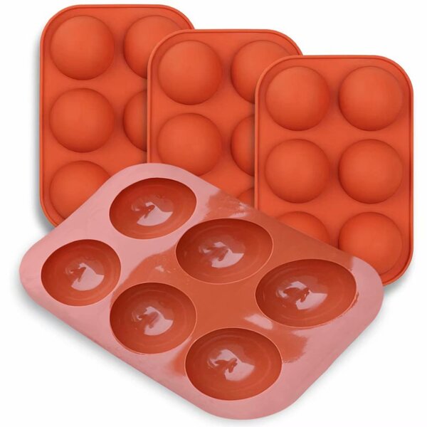 Aptoco 8 Piece 6 Cup Non-Stick Chocolate Molds Silicone Molds for