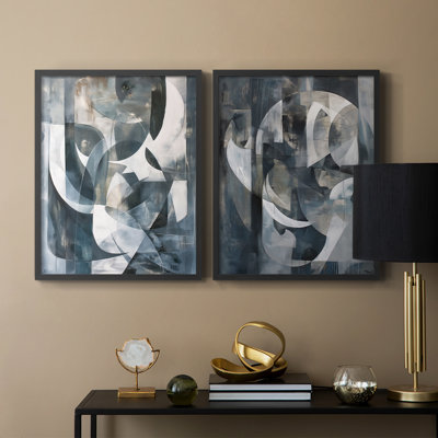 Série ABSTRACT CDLxxxv - reproduction encadrée de qualité supérieure - prête à être accrochée - aucun clou requis - aucun clou requis