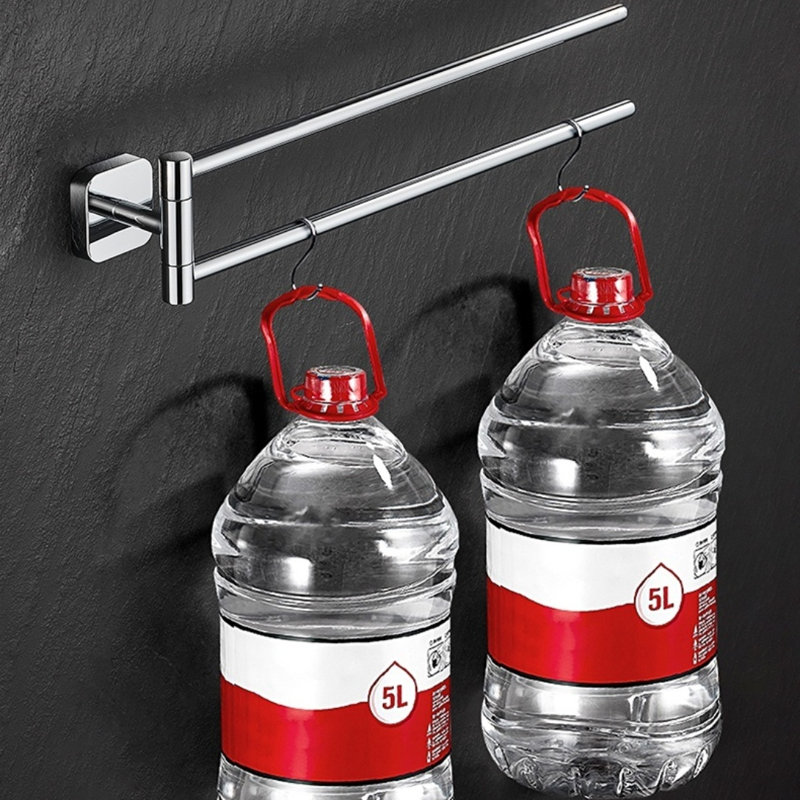 Porte-serviettes de salle de bain en laiton massif de qualité supérieure avec barres pivotantes doubles