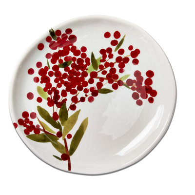 Assiette à salade en céramique à motif floral rouge Giana, 8,5 po