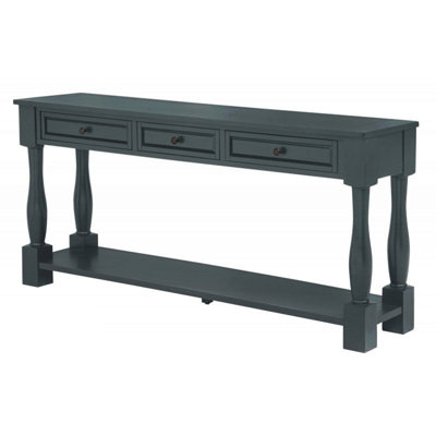 63" Long Console Table With Drawers And Shelf For Entryway, Hallway, Living Room, Table by Wildon Home