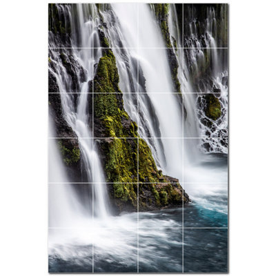 Waterfalls Photo 12'' x 12'' Satin Ceramic Decorative Mural -  Picture-Tiles.com, PT501089-46XL