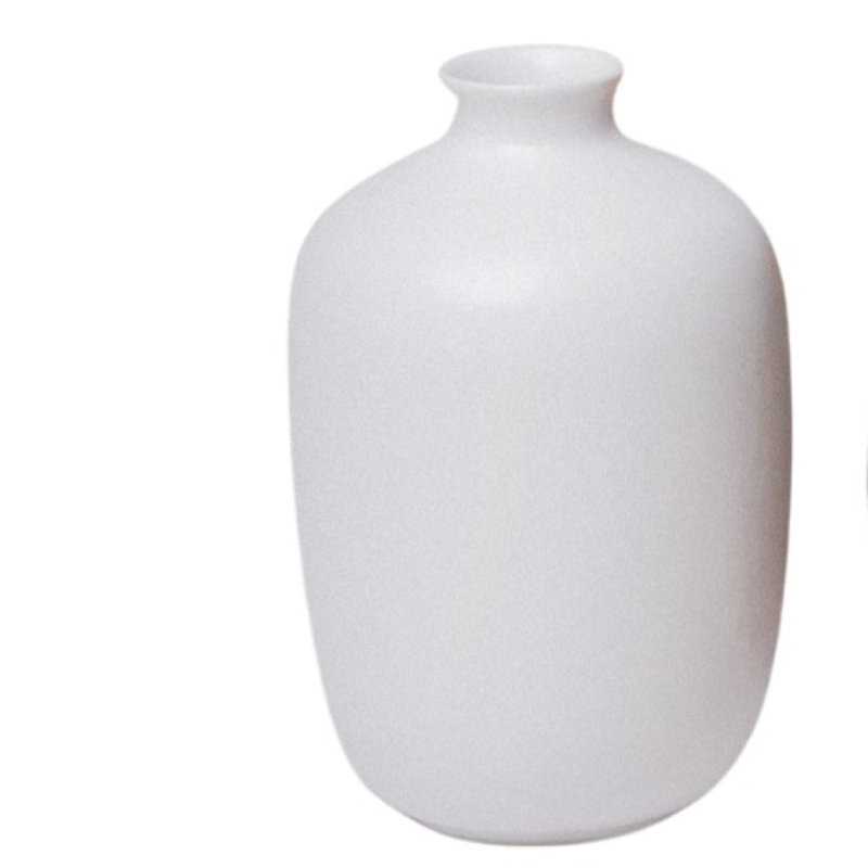 Mini vase prune en porcelaine semi-mate, Blanc
