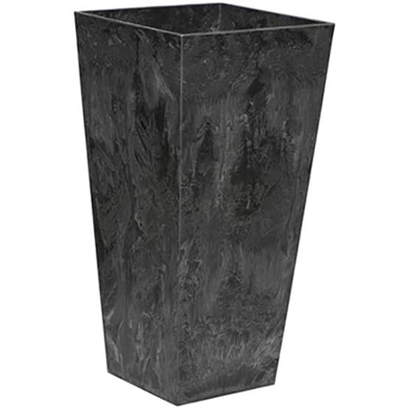 Pot à fleurs en pierre Alaunah, H 9,75 po x l 10 po x P 10 po, Noir