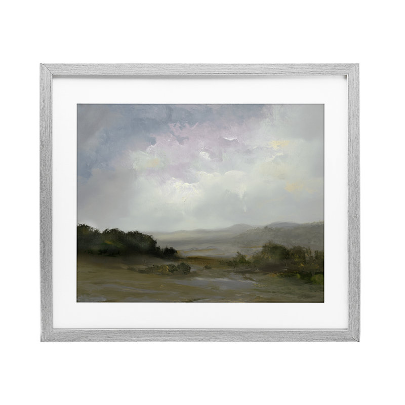 «Refreshed Quiet Landscape», reproduction sous verre encadrée, design par Annabelle Hall, H 17 po x l 21 po