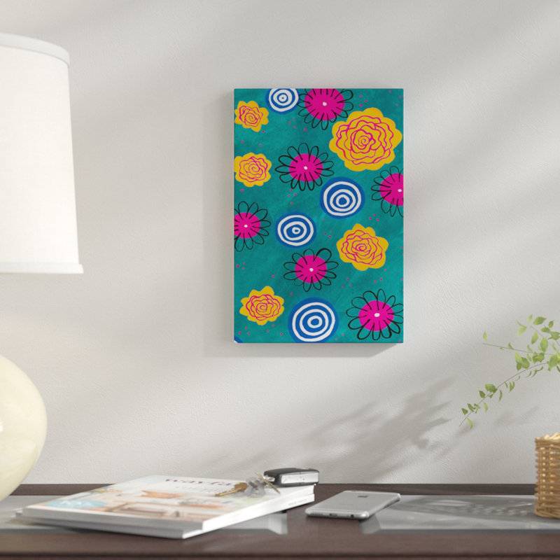 « fleur pop ii », reproduction d’impression sur toile, H 12 po x l 8 po x P 0,75 po, Toile tendue, Pas de tapis