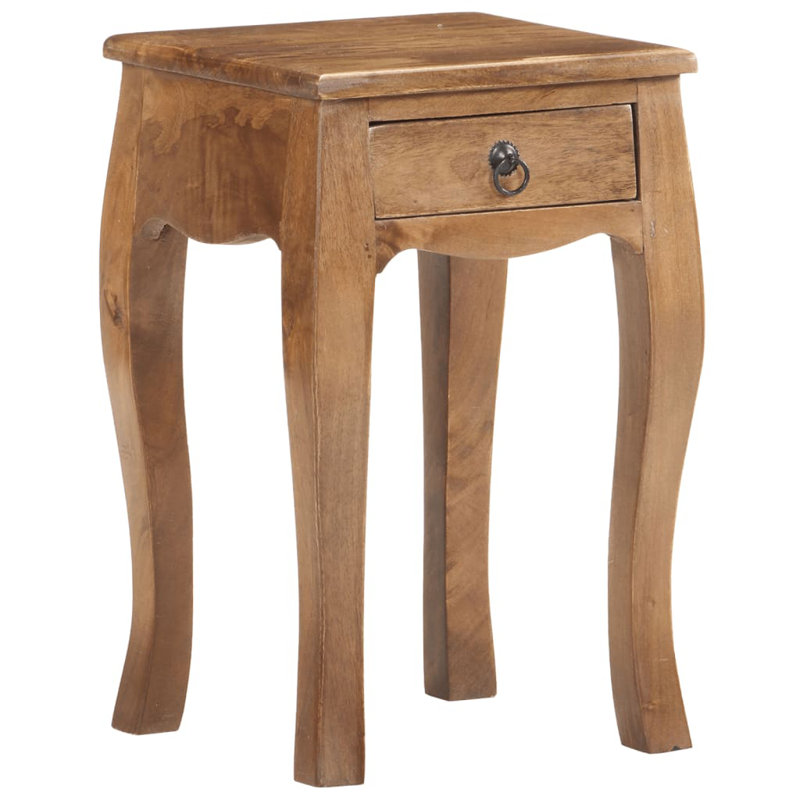 Nightstand Bedside Cabinet Nightstand with Drawer Solid Mango Wood, Brown