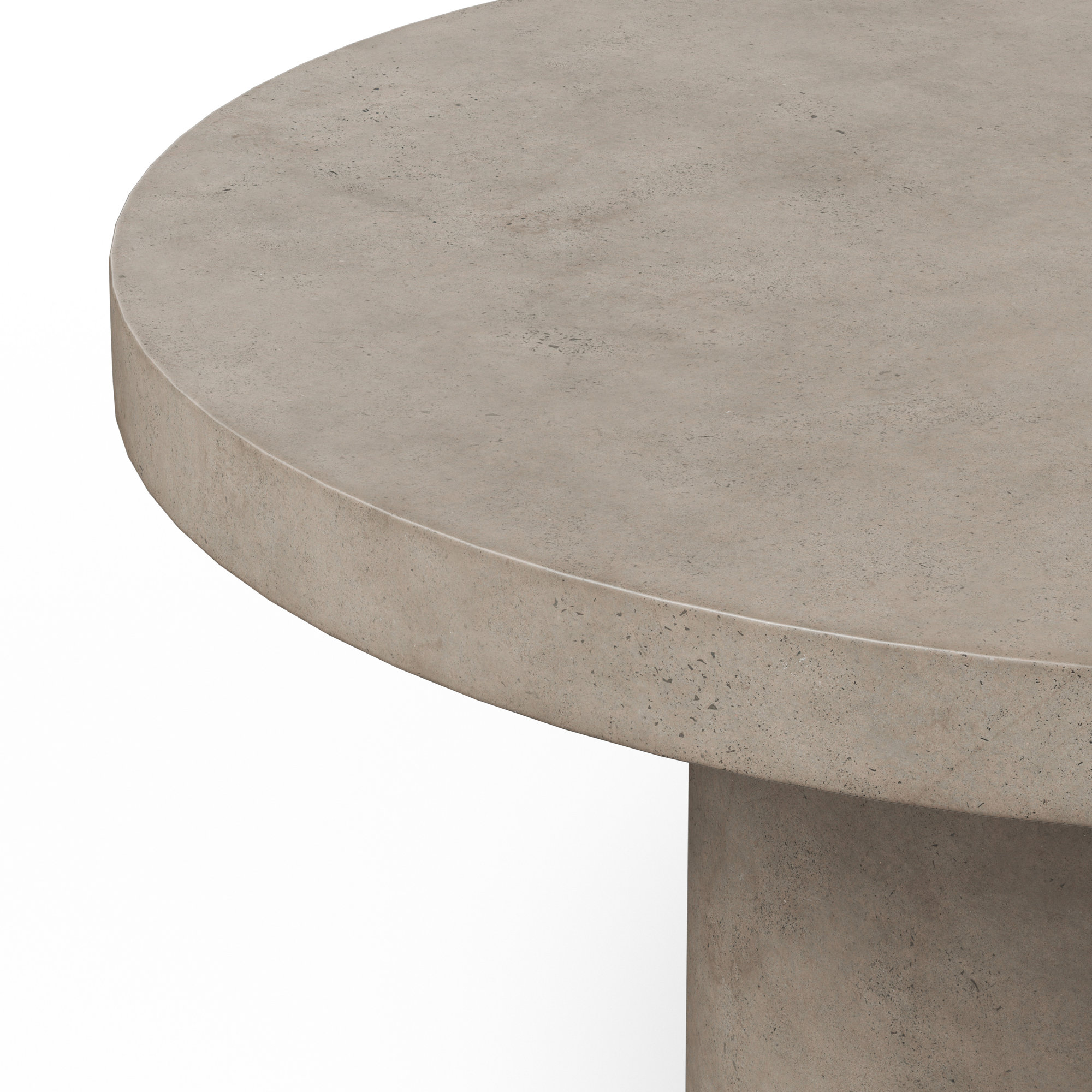 Kareen Concrete Pedestal Dining Table, 60" Round  , Dark Gray, Dining Table (30.25" Height)