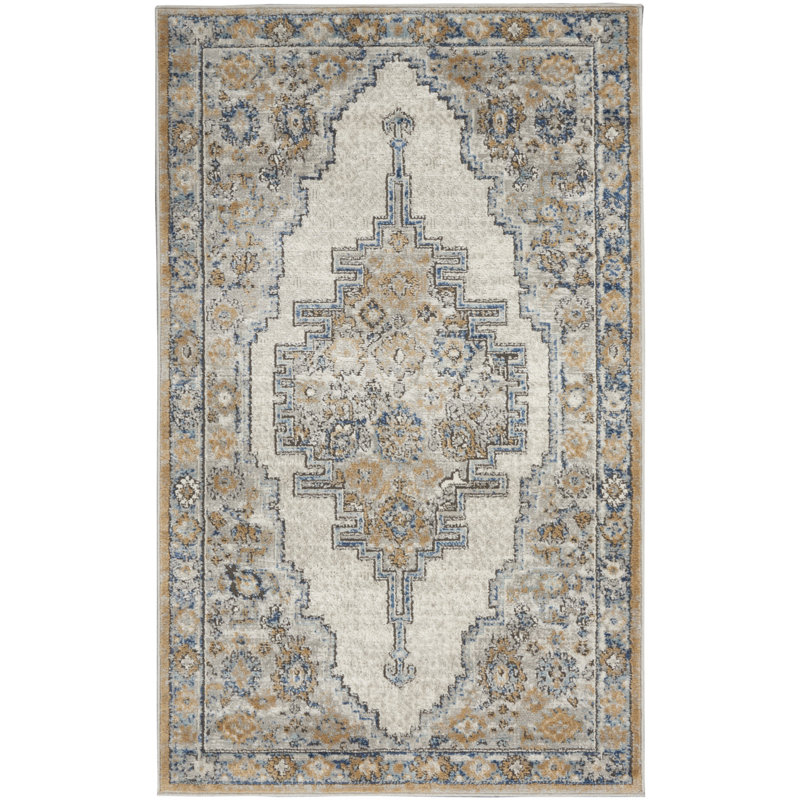 Tapis gris tissé à la machine 3 pi x 5 pi